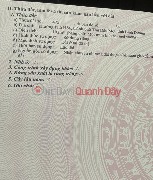 ĐẤT CHÍNH CHỦ- CẦN BÁN LÔ ĐẤT tại Phường Phú Hòa, Thủ Dầu Một, Bình Dương Niêm yết bán