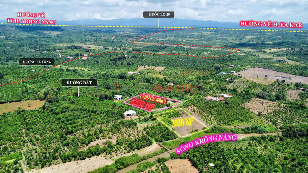 đ 980 Million, Beautiful Land - Good Price - Owner Needs to Sell a Plot of Land in a Beautiful Location in Tam Giang Commune, Krong Nang, Dak Lak