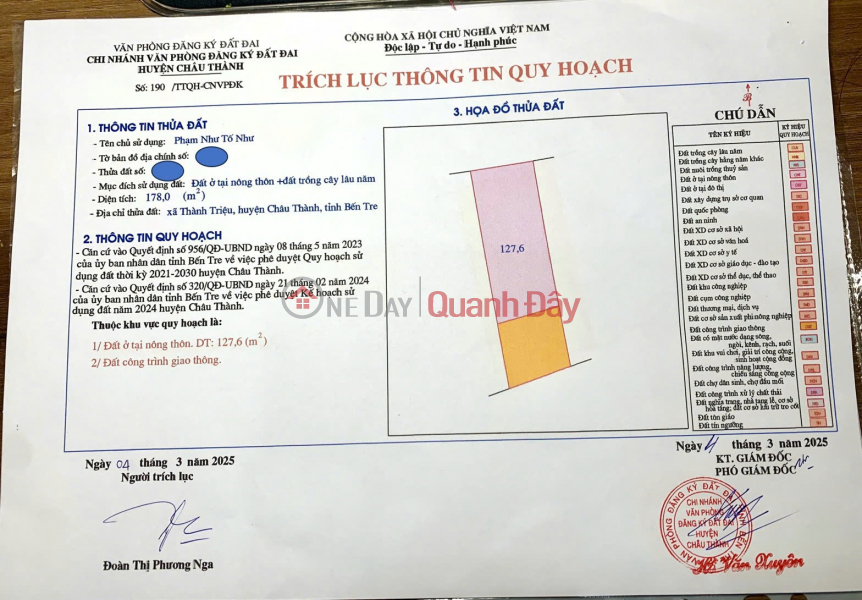 Property Search Vietnam | OneDay | Residential | Sales Listings | Owner Sells 178m2 River View Land In Thanh Trieu Commune, Chau Thanh District, Ben Tre