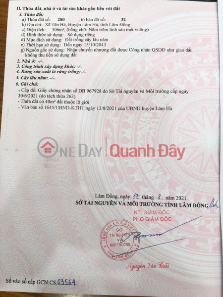 đ 1,1 tỷ | Chính chủ ra nhanh giá tốt 4 lô đất Tân Hà, Lâm Hà - Mỗi lô hơn 500m2 - Chỉ 1,099 tỷ 1 lô