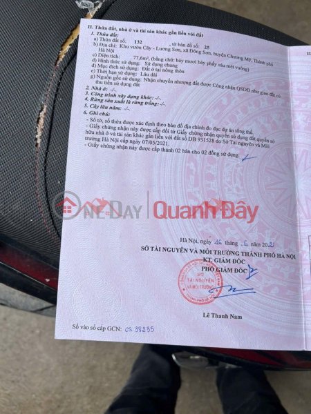 Property Search Vietnam | OneDay | Nhà ở | Niêm yết bán CHÍNH CHỦ CẦN BÁN LÔ ĐẤT 77,6M TẠI KHU PHÂN LÔ ĐÔNG SƠN-CHƯƠNG MỸ-HÀ NỘI