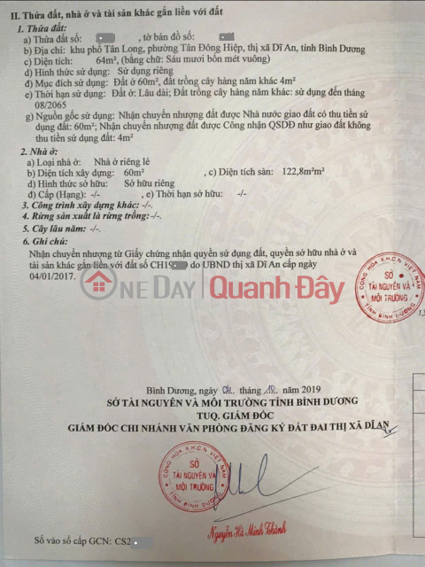 HOUSE FOR SALE BY OWNER - CONSTRUCTION COMPLETED Located in Tan Long Hamlet, Tan Dong Hiep Ward, Di An Town, Binh Duong Province _0