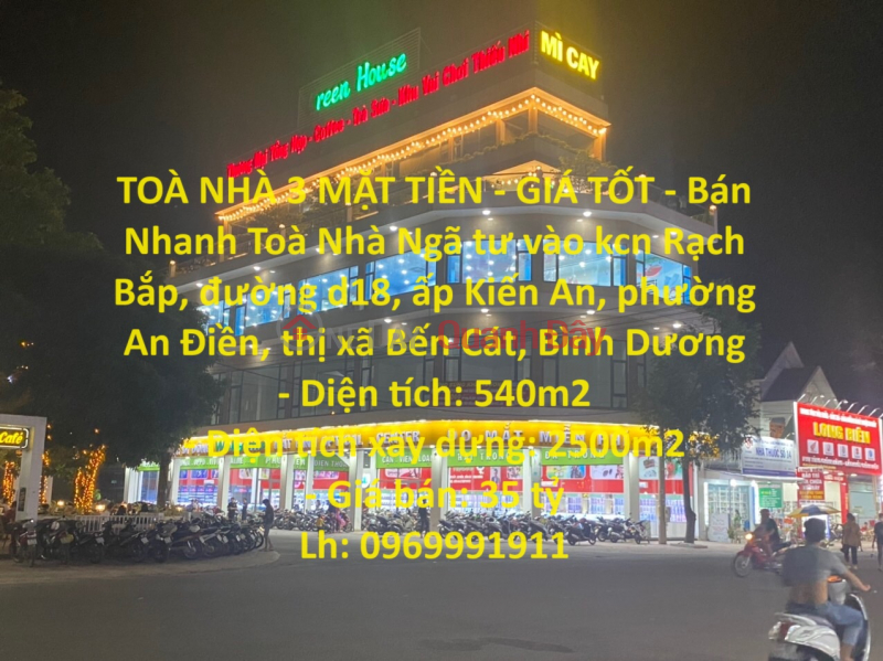 TOÀ NHÀ 3 MẶT TIỀN - GIÁ TỐT - Bán Nhanh Toà Nhà Chính Chủ Vị Trí Đắc Địa tại TX Bến Cát - Bình Dương Niêm yết bán