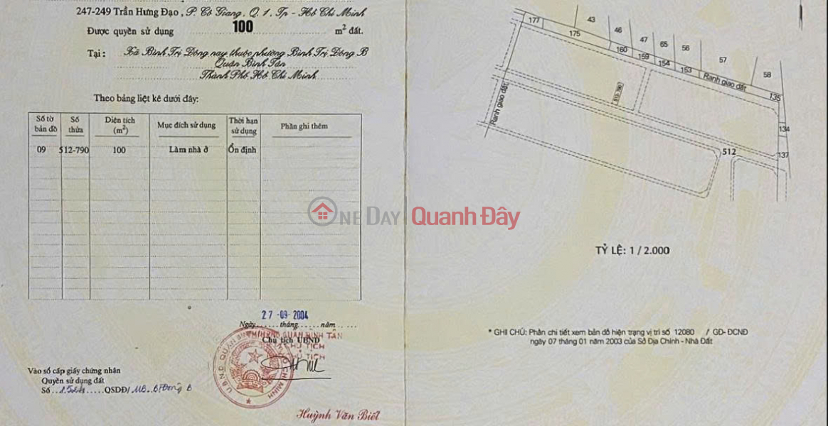Land for sale by owner at Street No. 27, Binh Tri Dong B Ward, Binh Tan District, Ho Chi Minh City. Sales Listings