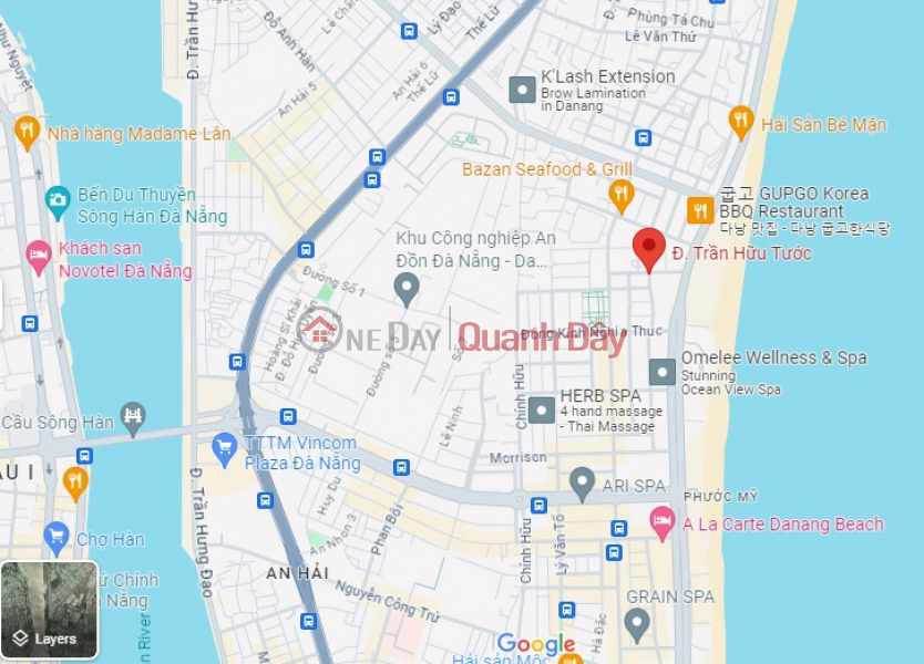 Property Search Vietnam | OneDay | Nhà ở, Niêm yết bán ► Đất Mặt Tiền đường 10.5 Trần Hữu Tước sát Biển 90m2, ngang 5m