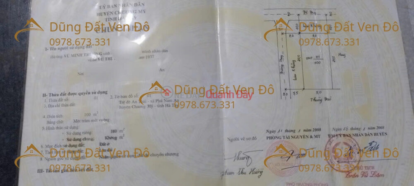 2 plots of land in Hoa Phu - Chuong My, 100m²\\/plot Sales Listings