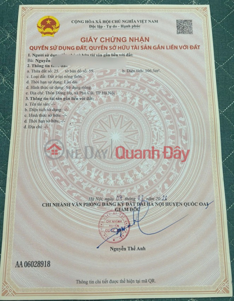 For just around 2 billion VND - Own a plot of land in the center of Dong Ha village, Phu Cat - with full amenities. _0