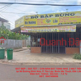 ĐẤT ĐẸP – GIÁ TỐT – CẦN BÁN ĐẤT TẶNG NHÀ 2 MẶT TIỀN tại Phường Tân Lập, Buôn Ma Thuột, Đắk Lắk _0