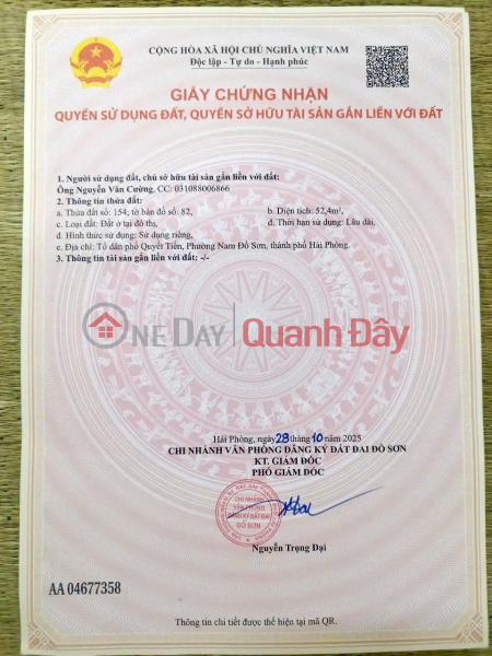 đ 750 Million Land plot in Quyet Tien - Nam Do Son with a beautiful area - ZALO 0567 222 555