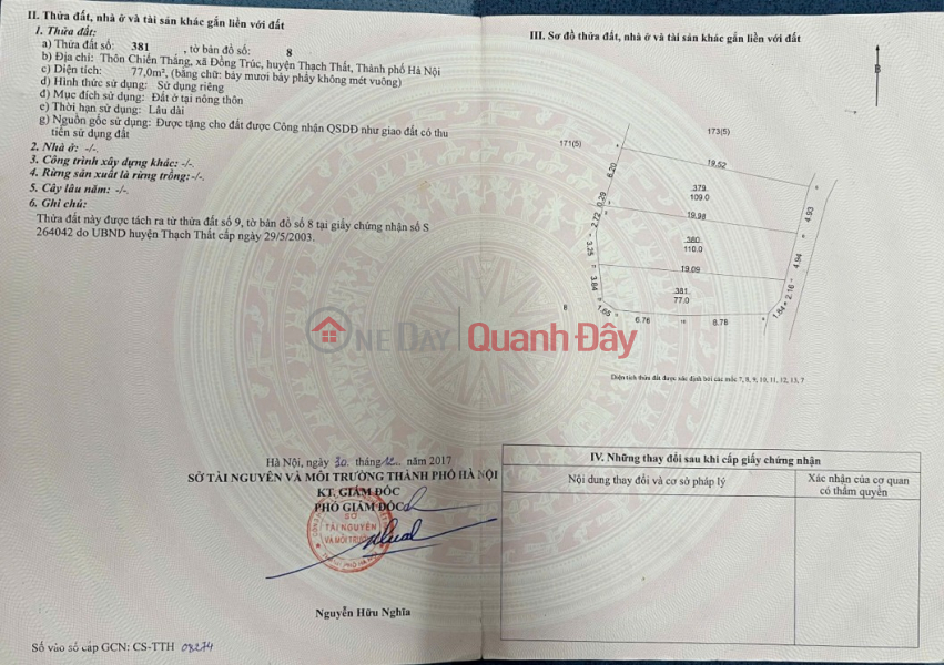 đ 2,8 tỷ | Chính chủ bán 77m2 thổ cư tại Thôn Chiến Thắng, Đồng Trúc - Hạ Bằng, cạnh khu CNC Hòa Lạc. Chỉ 2,8 tỷ