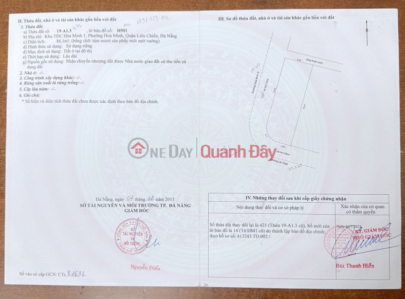 Property Search Vietnam | OneDay | Residential, Sales Listings | Land for sale with 2 street frontages on Le Thiet Street