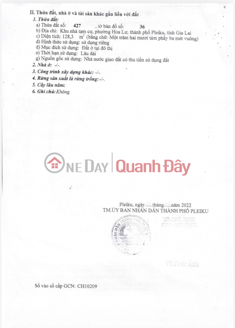 PRIME LAND - GREAT PRICE - URGENT SALE of a Potential Land Plot on Co Giang Street, former Pleiku City, Gia Lai Province. _0