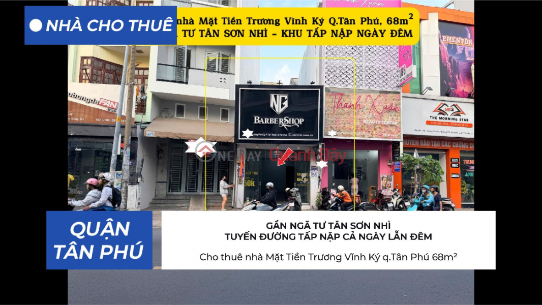 House for rent on Truong Vinh Ky street, Tan Phu district, 68m² - 16 million VND. Rental Listings