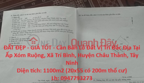 BEAUTIFUL LAND - GOOD PRICE - Land Lot For Sale Prime Location In Chau Thanh District, Tay Ninh _0