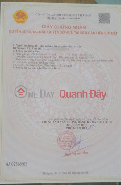 Property Search Vietnam | OneDay | Residential, Sales Listings, INVESTMENT IS PROFITABLE - Owner Selling Beautiful Plot of Land in Bung Rieng Commune, Xuyen Moc District, Ba Ria Vung Tau