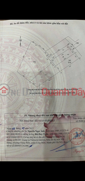 CHÍNH CHỦ CẦN BÁN 52,8 M2 NGỌC ĐỘNG - ĐA TỐN, GIÁ CHỈ 4.05 TỶ- 0985865658, Việt Nam, Bán đ 4,05 tỷ