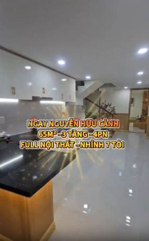 NGAY NGUYỄN HỮU CẢNH 70m2 - 3 tầng 5 PN - Full nội thất - Nhình 7 tỏi - Nhà đẹp ở ngay _0