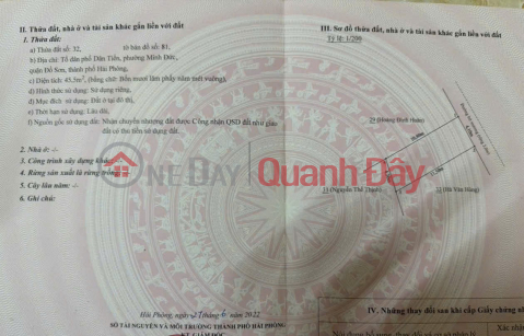 LÔ ĐẸP 45.5M² MINH ĐỨC – NAM ĐỒ SƠN, GIÁ HIẾM DƯỚI 800 TRIỆU ZALO 0567 222 555 _0