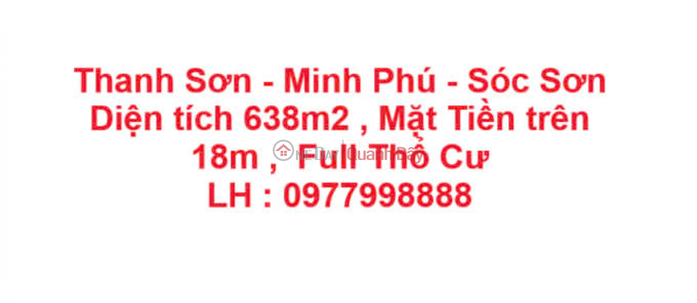 LAND LOT IN GOOD LOCATION FOR QUICK SALE Land lot located in Minh Phu commune, Soc Son district, Hanoi city Sales Listings