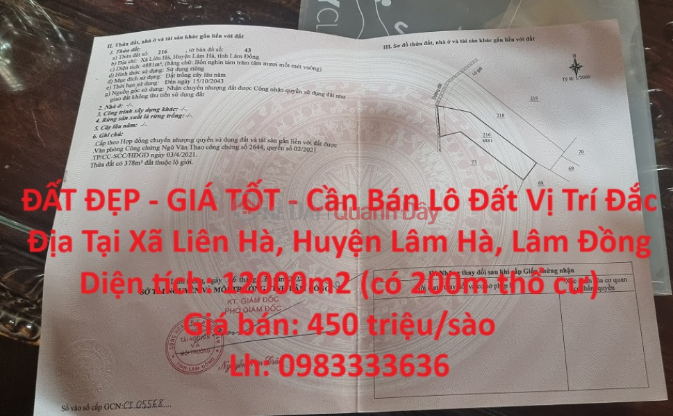 BEAUTIFUL LAND - GOOD PRICE - Land Lot For Sale Prime Location In Lien Ha Commune, Lam Ha District, Lam Dong Sales Listings