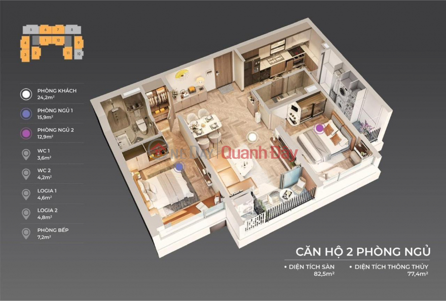 Sở Hữu Ngay Căn Hộ Cao Cấp The Sang Residence nhìn ra Biển Mỹ Khê - Căn 2 Phòng Ngủ Niêm yết bán