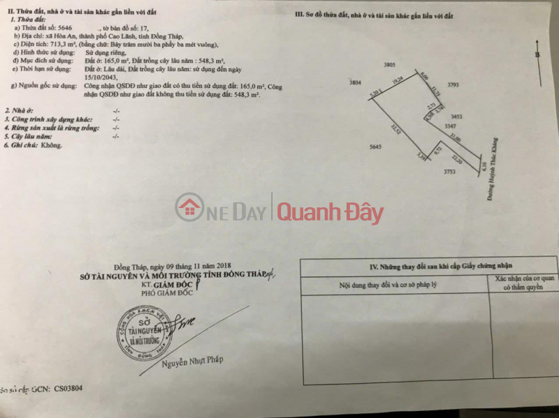 Selling a Land Lot with a Gift to the Owner's House Prime Location at Huynh Thuc Khang Street, Hoa An Commune, Cao Lanh, Dong Thap Sales Listings