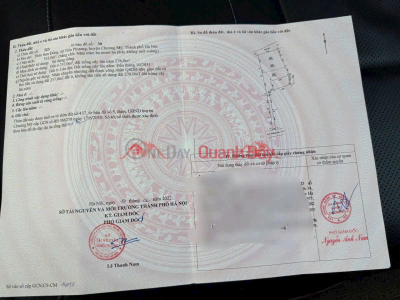 đ 10 Million | SUPER PRODUCT FOR SALE 533M IN TIEN PHUONG-CHUONG MY-HANOI