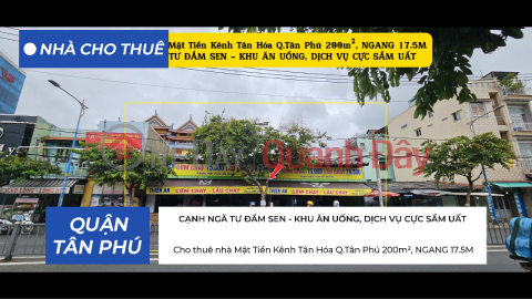 House for rent on Tan Hoa Canal frontage, Tan Phu District, 200m², 17.5m wide - next to Dam Sen intersection. _0