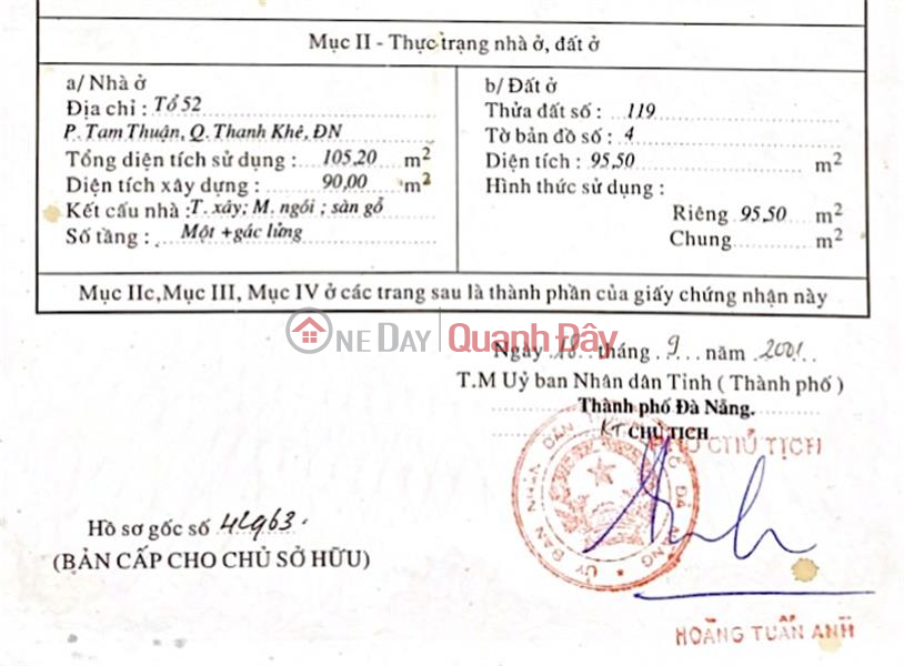 The owner needs to sell a plot of land and give away a house to Kiet Dinh Tien Hoang Giao Bac Dau, Da Nang City | Vietnam, Sales | ₫ 3.6 Billion