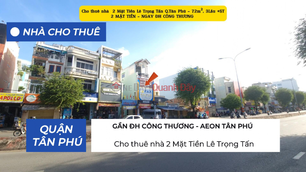 House for rent with 2 frontages on Le Trong Tan Street, 68m², 3 floors - NEAR UNIVERSITY OF INDUSTRY AND TRADE Rental Listings