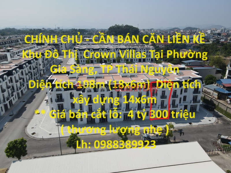 OWNER - FOR SALE APARTMENT NEXT TO Crown Villas Urban Area In Gia Sang Ward, Thai Nguyen City Sales Listings