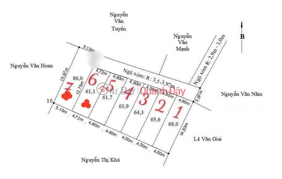 LÔ 61M² GIÁ HIẾM DƯỚI 1 TỶ - TRỤC NGÕ Ô TÔ, CÁCH ĐƯỜNG 403 CHỈ 100M ZALO 0567 222 555 Niêm yết bán