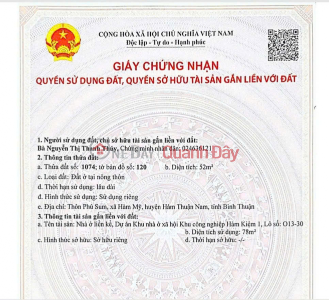 **Opportunity to own a townhouse in Nam Phan Thiet Residential Area, Binh Thuan (new Lam Dong)!** | Vietnam, Sales, đ 1.6 Billion