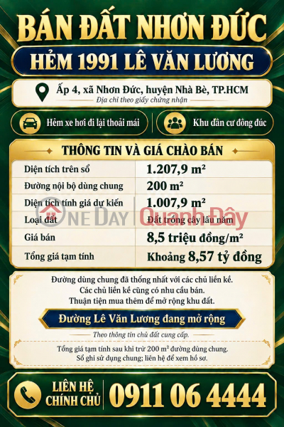 BÁN ĐẤT TÂN ĐỊNH & NHƠN ĐỨC – NHIỀU LỰA CHỌN DIỆN TÍCH - Vị Trí Đẹp Niêm yết bán