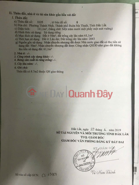 BEAUTIFUL LAND - GOOD PRICE - Need to sell potential land in Thanh Nhat Ward, Buon Ma Thuot City, Dak Lak _0