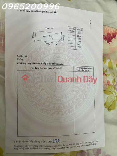 Bán đất tại An Cư, Định Hoá, Ninh Bình, giá 4,2 tỷ, 137,5 m2 Niêm yết bán