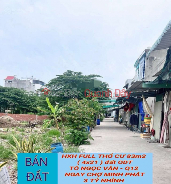 Property Search Vietnam | OneDay | Sales Listings Bán đất hxh Tô Ngọc Vân Q12 , 83m2 ( 4x21 ) , tương lai mt đường 25m , 3tỷ1 TL - 0932030061