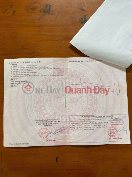 ĐẤT ĐẸP – GIÁ TỐT – CHÍNH CHỦ CẦN BÁN Tại Vĩnh An - Châu Thành - An Giang Việt Nam Bán | đ 400 triệu