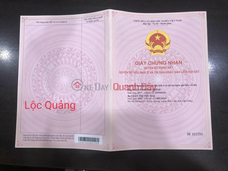 ĐẤT ĐẸP - GIÁ TỐT - Cần Bán Lô Đất Vị Trí Đắc Địa Tại Xã Lộc Quảng , Huyện Bảo lâm , Lâm Đồng | Việt Nam | Bán, đ 1,19 tỷ