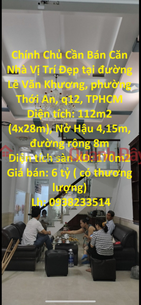 The Owner For Sale A House With Nice Location in District 12, Ho Chi Minh City Sales Listings