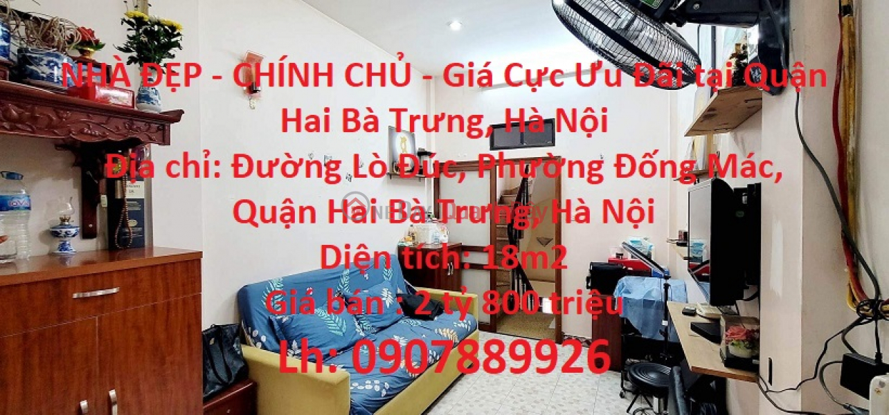 NHÀ ĐẸP - CHÍNH CHỦ - Giá Cực Ưu Đãi tại Quận Hai Bà Trưng, Hà Nội Niêm yết bán