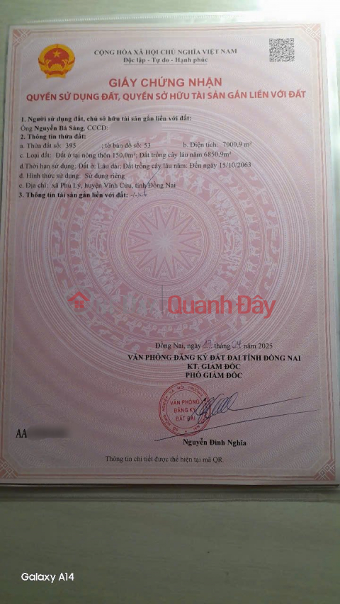 cần bán gấp đất phú lý vĩnh cửu có thổ cư để trả nợ _0