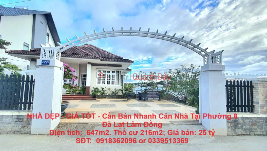 BEAUTIFUL HOUSE - GOOD PRICE - Need to Sell House Quickly in Ward 8, Da Lat, Lam Dong Sales Listings