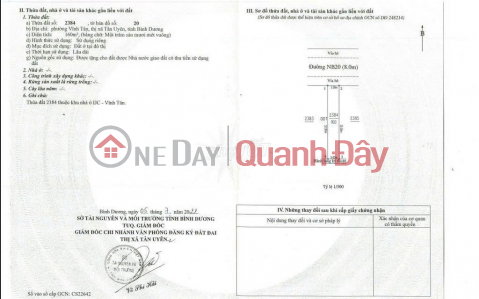 ĐẤT ĐẸP – GIÁ TỐT- CHÍNH CHỦ CẦN BÁN ĐẤT Tại Xã Vĩnh Tân, Thị xã Tân Uyên, Bình Dương _0