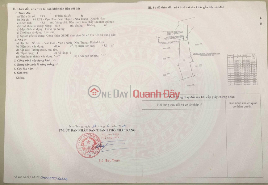 Property Search Vietnam | OneDay | Residential | Sales Listings, The owner urgently sells a house with 1 ground floor and 2 floors on Van Hoa street, Van Thanh Nha Trang, good price, full residential area.