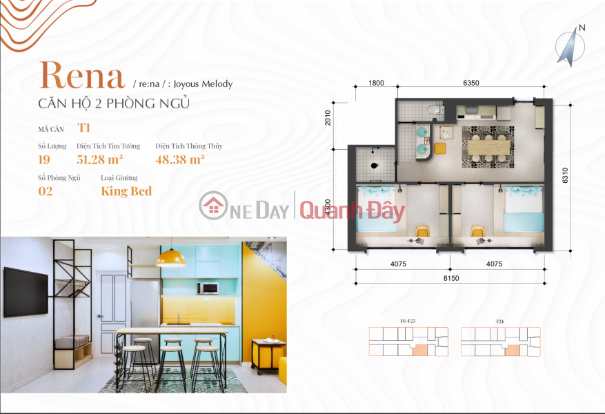 Middle Floor 2 bedroom for Sale at Felicia Beach Front Project, Vietnam Sales ₫ 3.03 Billion