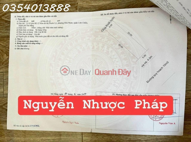 Property Search Vietnam | OneDay | Residential | Sales Listings, Selling a pair of 200m2 land lots fronting Nguyen Nhuoc Phap street, 10m5 street, Phuoc Ly urban area.