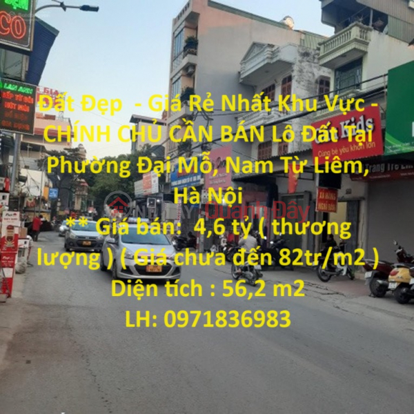 Beautiful Land - Cheapest Price in the Area - OWNER FOR SALE Land Plot in Nam Tu Liem District, Hanoi Sales Listings