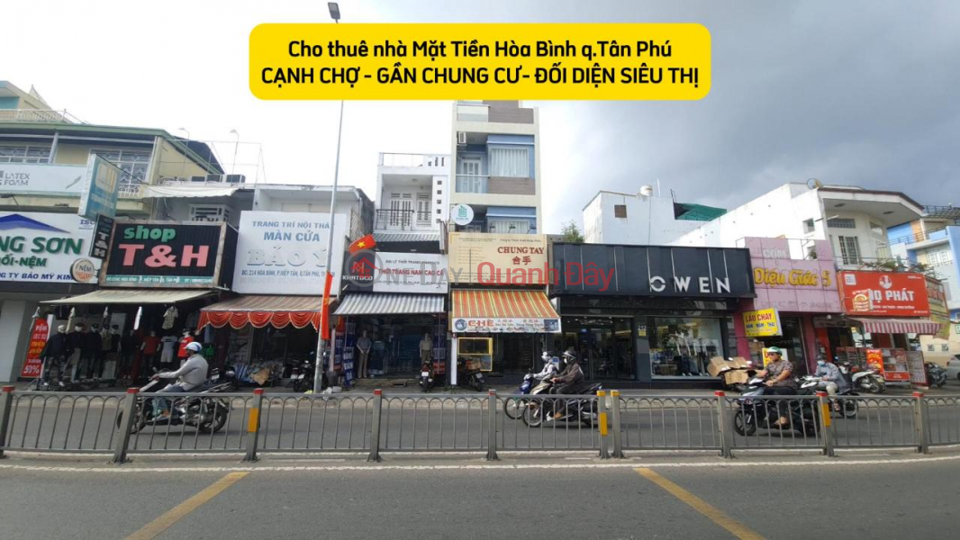 House for rent on Hoa Binh street frontage, 72m², 3 floors - NEAR MARKET-SUPERMARKET Rental Listings