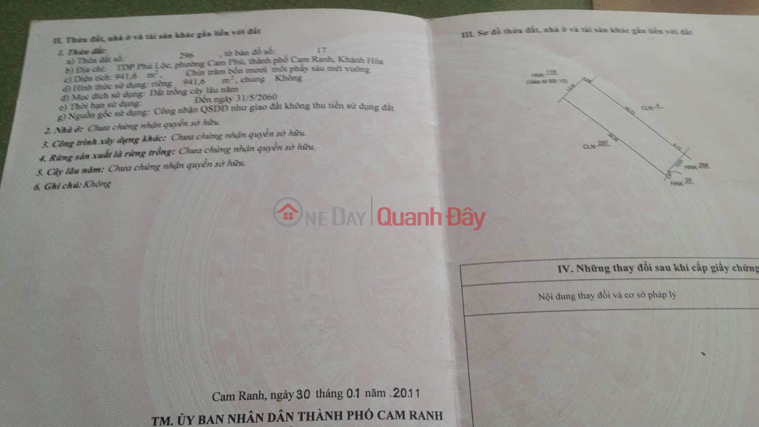 The owner quickly sold the Dep Land lot in Cam Phu Ward, Cam Ranh, Khanh Hoa Sales Listings